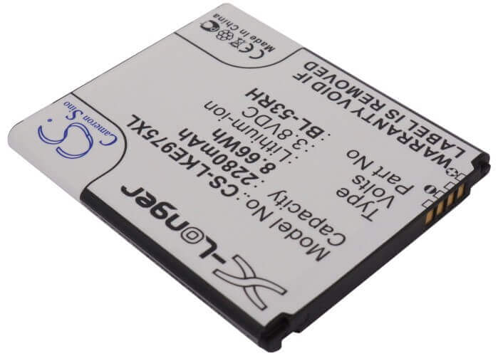 3.8V, Li-ion, 2280mAh, SmartPhone battery fits Lg, Bl-53rh, E975w, Gee, 8.66Wh Mobile, SmartPhone Cameron Sino Technology Limited (Suspended)