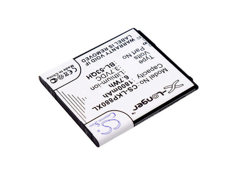 3.7V, Li-ion, 1800mAh, SmartPhone battery fits Lg, Metropcs, Bl-53qh, Escape, F160k, 6.66Wh Mobile, SmartPhone Cameron Sino Technology Limited (Smartphone)