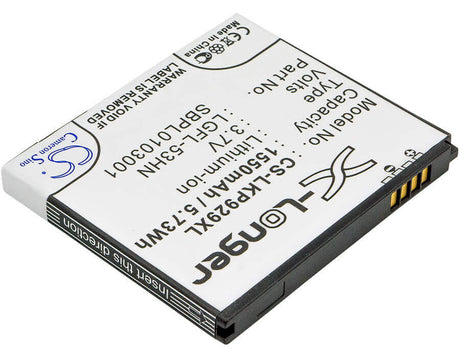 3.7V, Li-ion, 1550mAh, SmartPhone battery fits Lg, Fl-53hn, C729, Doubleplay, 5.74Wh Mobile, SmartPhone Cameron Sino Technology Limited (Suspended)