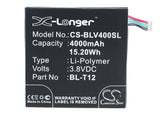 3.8V, Li-Polymer, 4000mAh, Tablet battery fits Lg, Bl-t12, Pad 7.0, V400, 15.20Wh Tablet Cameron Sino Technology Limited