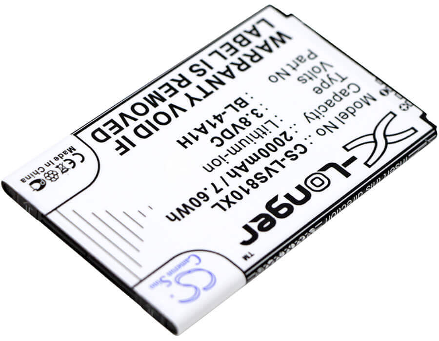 3.8V, Li-ion, 2000mAh, SmartPhone battery fits Lg, Bl-41a1h, Cz2112lwr, D390, 7.6Wh Mobile, SmartPhone Cameron Sino Technology Limited (Smartphone)