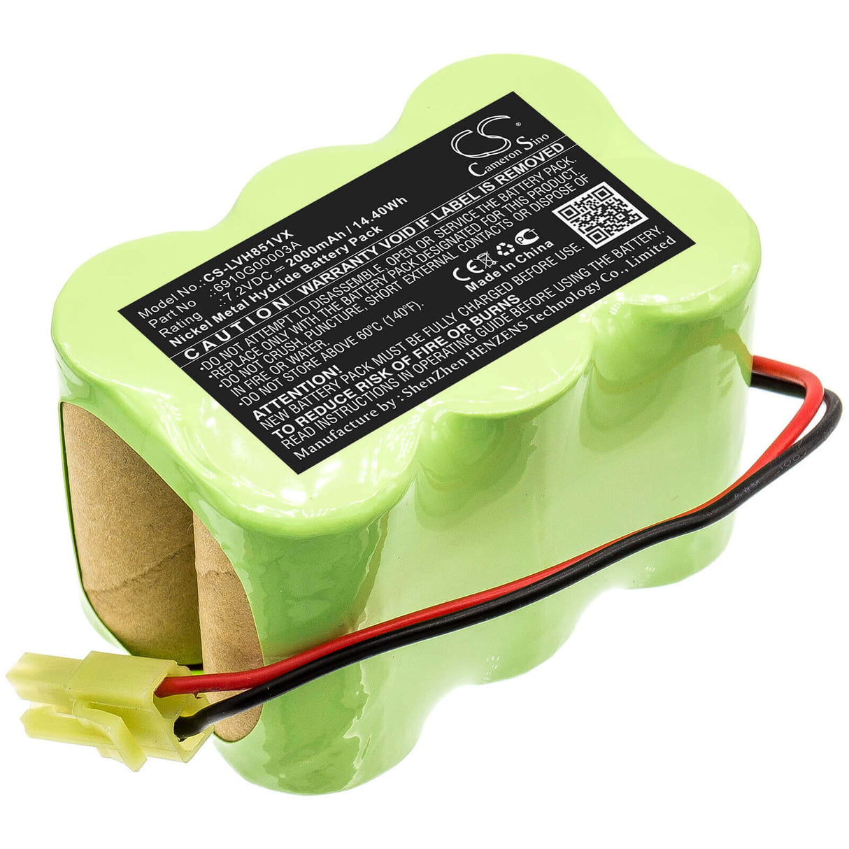 7.2V, Ni-MH, 2000mAh, Vacuum battery fits Lg, Vh851c, V-h851cp, Vh852cp, 14.40Wh Vacuum Cameron Sino Technology Limited