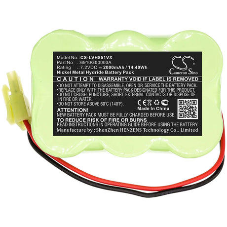 7.2V, Ni-MH, 2000mAh, Vacuum battery fits Lg, Vh851c, V-h851cp, Vh852cp, 14.40Wh Vacuum Cameron Sino Technology Limited