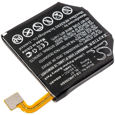 3.85V, Li-Polymer, 400mAh, Smartwatch battery fits Lg, Bl-s7, W200, W280, 1.54Wh Smartwatch Cameron Sino Technology Limited