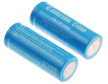 Lithium Ion, 2pcs 18490/18500 Unprotected 3.7v, 1600mah - 5.92wh 18490 Cameron Sino Technology Limited