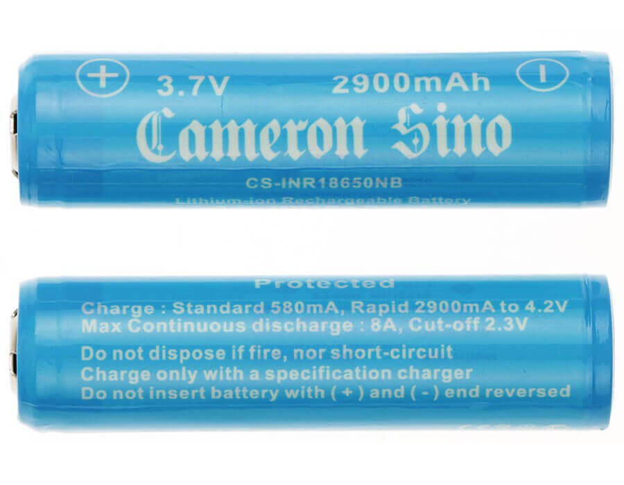 Lithium Ion, 2pcs 18650 Pack With Pcb Protection 3.7v, 2900mah - 10.73wh 18650 Cameron Sino Technology Limited