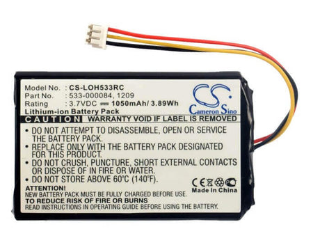 3.7V, Li-ion, 1050mAh, Remote Control battery fits Logitech, 915-000198, Harmony Touch, Harmony Ultimate, 3.89Wh Remote Control Cameron Sino Technology Limited