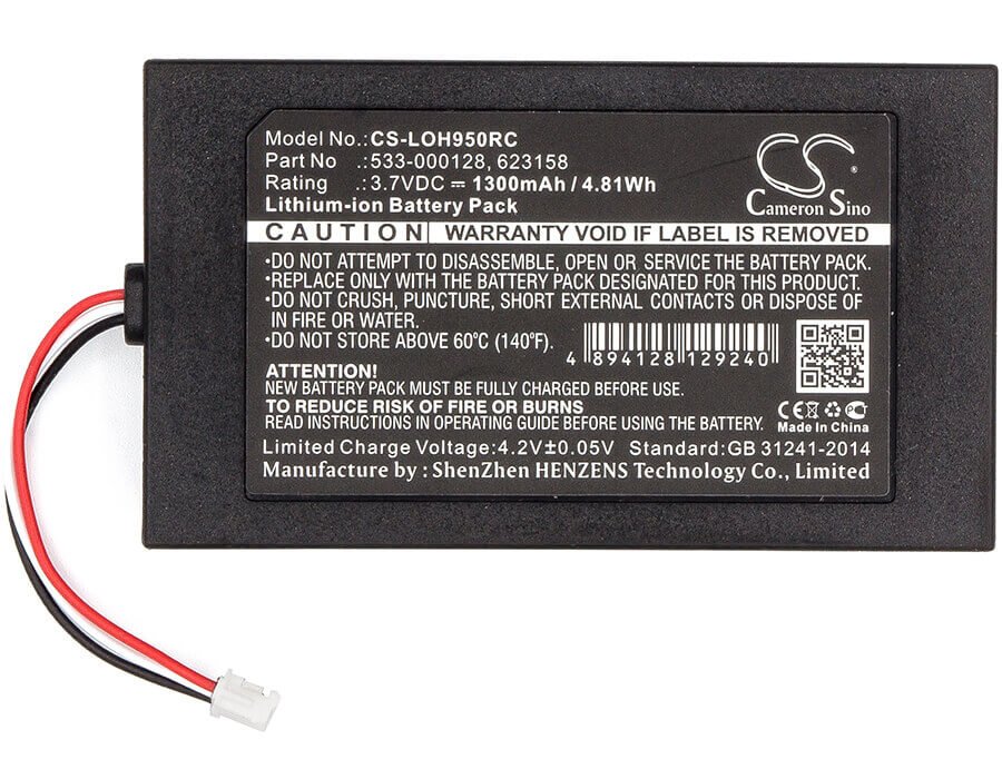 3.7V, Li-Polymer, 1300mAh, Remote Control battery fits Logitech, 915-000257, 915-000260, Elite, 4.81Wh Remote Control Cameron Sino Technology Limited