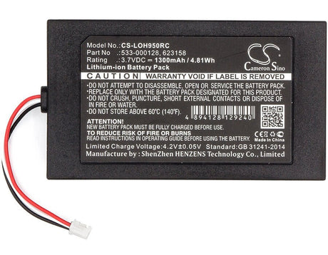 3.7V, Li-Polymer, 1300mAh, Remote Control battery fits Logitech, 915-000257, 915-000260, Elite, 4.81Wh Remote Control Cameron Sino Technology Limited