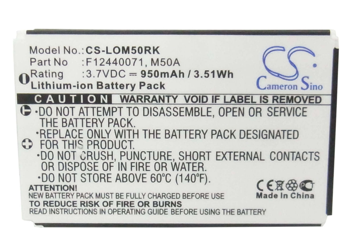 3.7V, Li-ion, 950mAh, Keyboard,Mouse battery fits Logitech, 190304-2004, Dinovo Edge, Dinovo Mini, 3.52Wh Keyboard,Mouse Cameron Sino Technology Limited