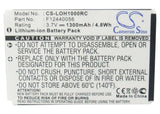 3.7V, Li-ion, 1300mAh, Remote Control battery fits Logitech, C-lr65, C-rl65, Harmony 1000 Remote, 4.81Wh Remote Control Cameron Sino Technology Limited