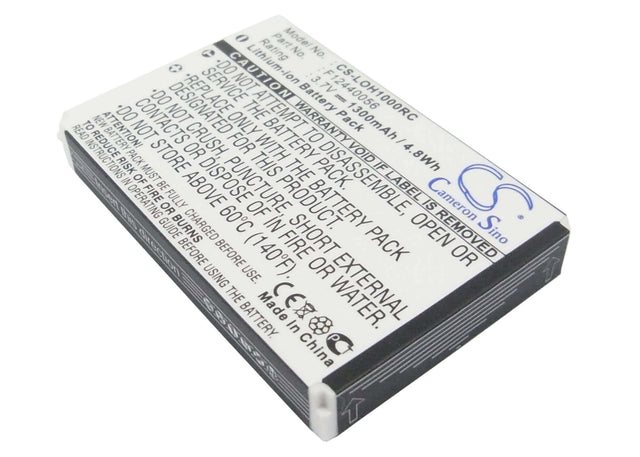 3.7V, Li-ion, 1300mAh, Remote Control battery fits Logitech, C-lr65, C-rl65, Harmony 1000 Remote, 4.81Wh Remote Control Cameron Sino Technology Limited