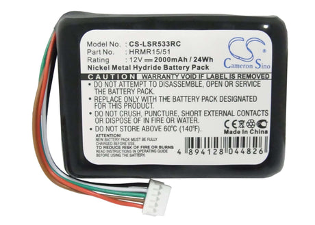 12.0V, Ni-MH, 2000mAh, Remote Control battery fits Logitech, Squeezebox Radio, Xr0001, X-r0001, 24Wh Remote Control Cameron Sino Technology Limited