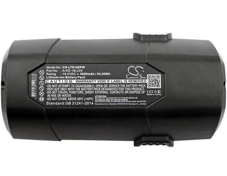 18.0V, Li-ion, 3000mAh, Power Tools battery fits Lux-tools, A-ks-18li/25, A-ks-18li/25, 54Wh Power Tools Cameron Sino Technology Limited (Power Tools)