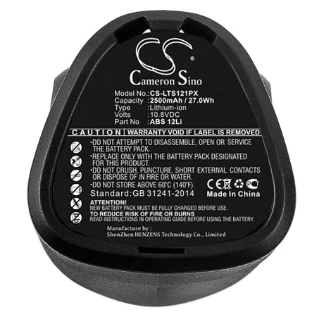 10.8V, Li-ion, 2500mAh, Power Tools battery fits Lux-tools, Abs 12li, Abs 12li 396951, 27Wh Power Tools Cameron Sino Technology Limited (Power Tools)