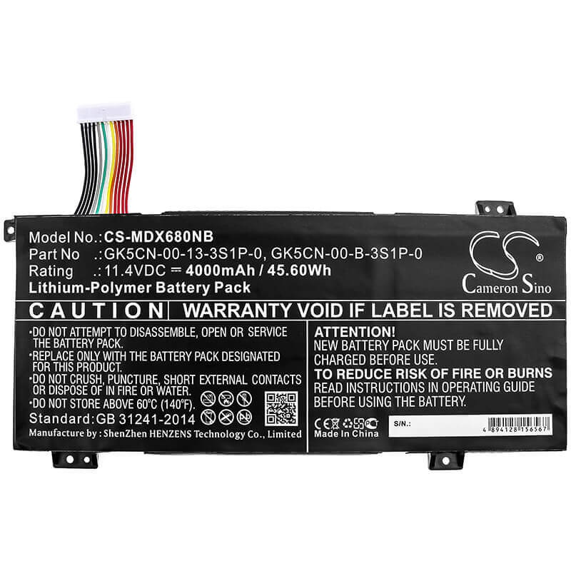 Battery For Machenike, F117 Break, F117-b 11.4v, 4000mah - 45.60wh Notebook, Laptop Cameron Sino Technology Limited   