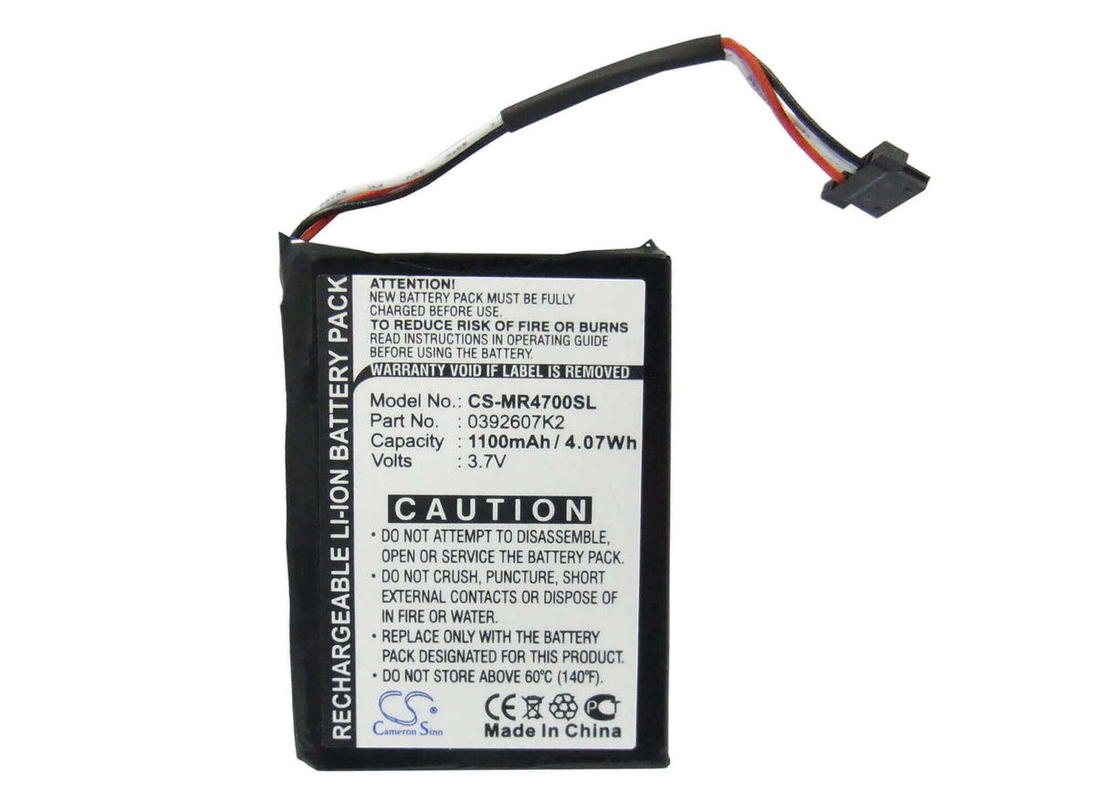 3.7V, Li-ion, 1100mAh, GPS battery fits Magellan, 0392607k2, Ma4700sgxuc, Maestro 4700, 4.07Wh GPS, Navigator Cameron Sino Technology Limited