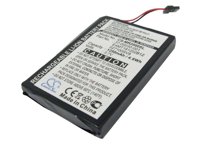 3.7V, Li-ion, 1250mAh, GPS battery fits Magellan, 027100sv8, Maestro 3100, Roadmate 2000, 4.63Wh GPS, Navigator Cameron Sino Technology Limited