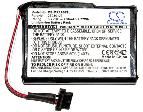 3.7V, Li-ion, 750mAh, GPS battery fits Magellan, 2793801j3, Roadmate 1700, 2.78Wh GPS, Navigator Cameron Sino Technology Limited
