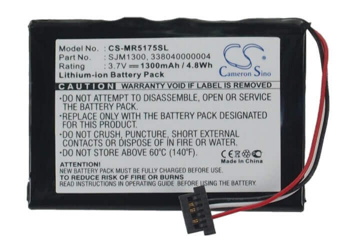 3.7V, Li-ion, 1300mAh, GPS battery fits Magellan, 338040000004, Roadmate 5175-lm, Roadmate 5175tlm, 4.81Wh GPS, Navigator Cameron Sino Technology Limited