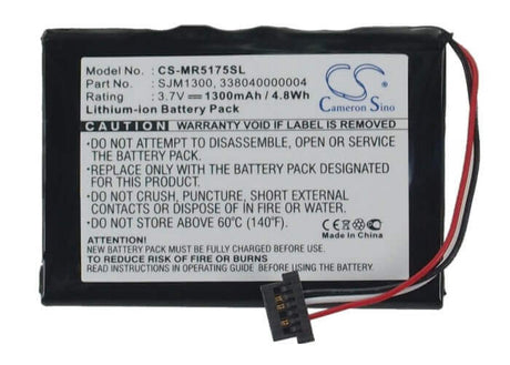 3.7V, Li-ion, 1300mAh, GPS battery fits Magellan, 338040000004, Roadmate 5175-lm, Roadmate 5175tlm, 4.81Wh GPS, Navigator Cameron Sino Technology Limited