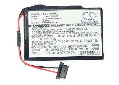 3.7V, Li-ion, 1050mAh, GPS battery fits Magellan, 03b292fj20301, Roadmate 9020, Roadmate 9020tlm, 3.89Wh GPS, Navigator Cameron Sino Technology Limited