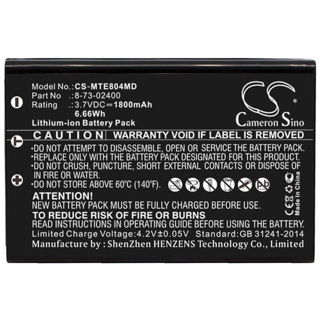 3.7V, Li-ion, 1800mAh, Medical battery fits Seca, Otometrics, Maico, 1770-9672, Easytymp, Interacoustics Tcallisto, 6.66Wh Medical Cameron Sino Technology Limited (Medical)