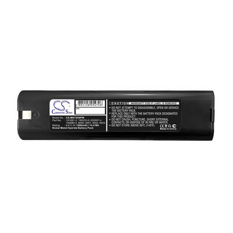 9.6V, Ni-MH, 1500mAh, Power Tools battery fits Makita, 191681-2, 4000, 4093d, 14.4Wh Power Tools Cameron Sino Technology Limited (Power Tools)