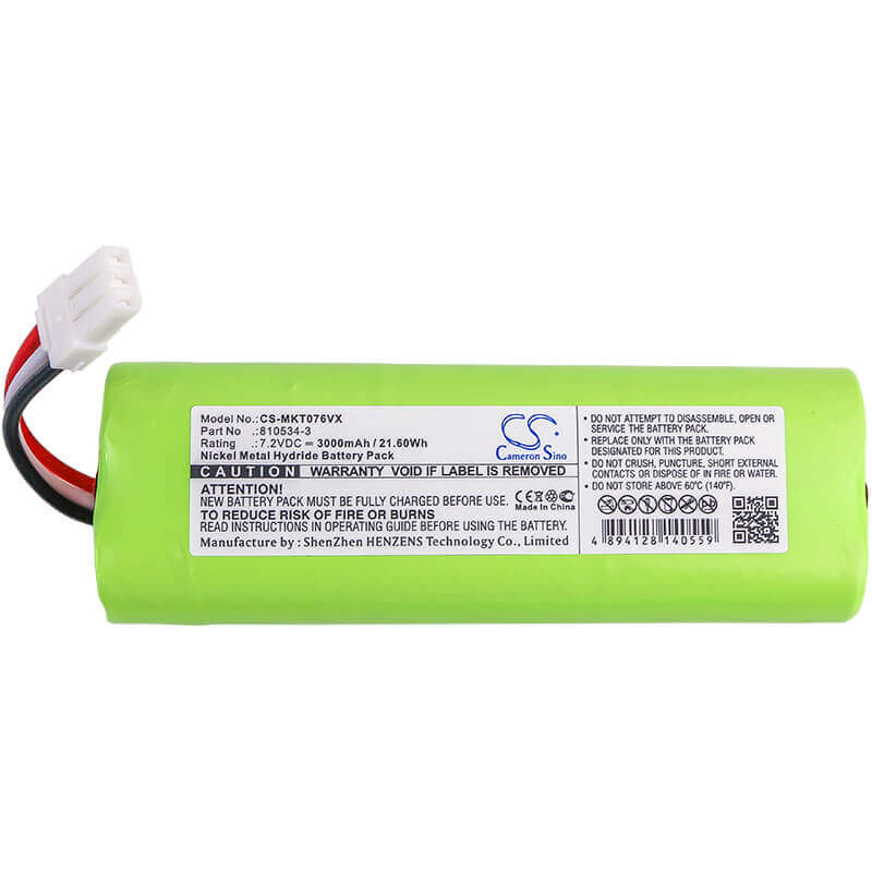 7.2V, Ni-MH, 3000mAh, Vacuum battery fits Makita, 4046dw, 4075d, 4075dw, 21.60Wh Vacuum Cameron Sino Technology Limited