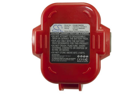9.6V, Ni-MH, 1500mAh, Power Tools battery fits Makita, 192595-8, 6207d, 6207dwde, 14.4Wh Power Tools Cameron Sino Technology Limited (Power Tools)