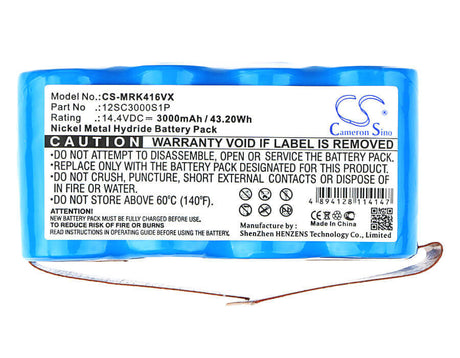 14.4V, Ni-MH, 3000mAh, Vacuum battery fits Goddess, Bralko, Galaxy Ii, 43.20Wh Vacuum Cameron Sino Technology Limited