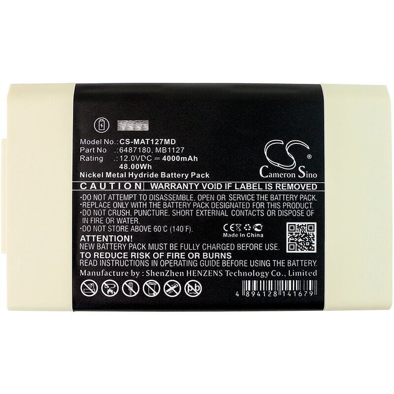 12.0V, Ni-MH, 4000mAh, Medical battery fits Maquet, 6487180, Critical Care Ab, Servo I, 48.00Wh Medical Cameron Sino Technology Limited (Medical)
