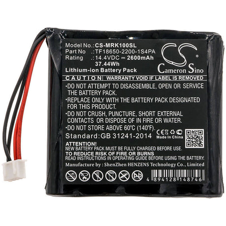 14.4V, Li-ion, 2600mAh, Speaker battery fits Marshall, Kilburn, 37.44Wh Speaker Cameron Sino Technology Limited