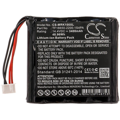 14.4V, Li-ion, 3400mAh, Speaker battery fits Marshall, Kilburn, 48.96Wh Speaker Cameron Sino Technology Limited