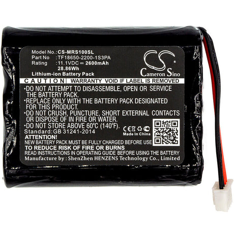 11.1V, Li-ion, 2600mAh, Speaker battery fits Marshall, Stockwell, 28.86Wh Speaker Cameron Sino Technology Limited