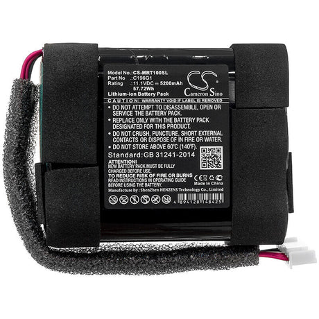 11.1V, Li-ion, 5200mAh, Speaker battery fits Marshall, Tufton, 57.72Wh Speaker Cameron Sino Technology Limited