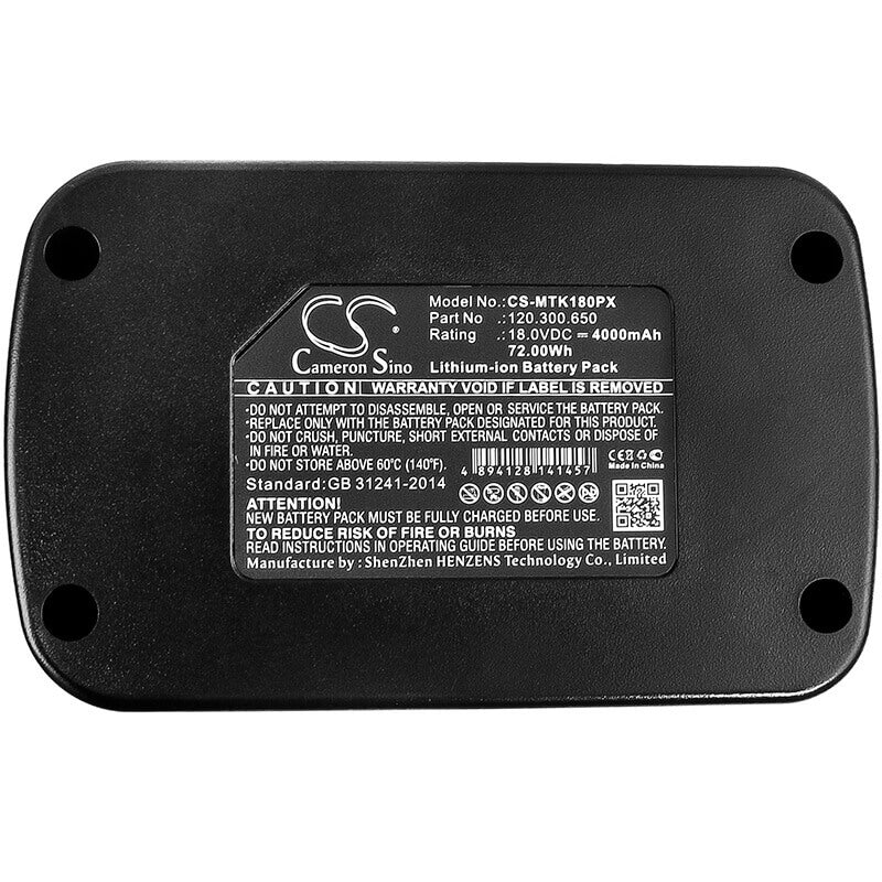 18.0V, Li-ion, 4000mAh, Power Tools battery fits Matrix, 120.300.650, Ak 18-1-li, 72Wh Power Tools Cameron Sino Technology Limited (Power Tools)