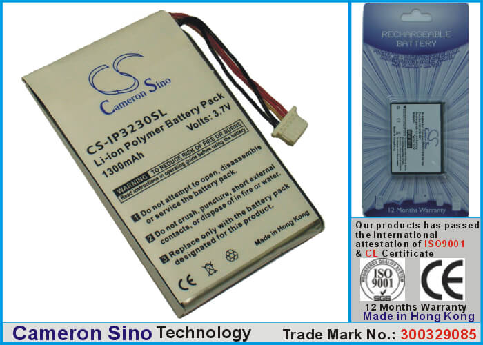 3.7V, Li-Polymer, 1300mAh, PDA battery fits Matsubichi, Kcwd04067a1, Ip3230, 4.81Wh PDA, Pocket PC Cameron Sino Technology Limited