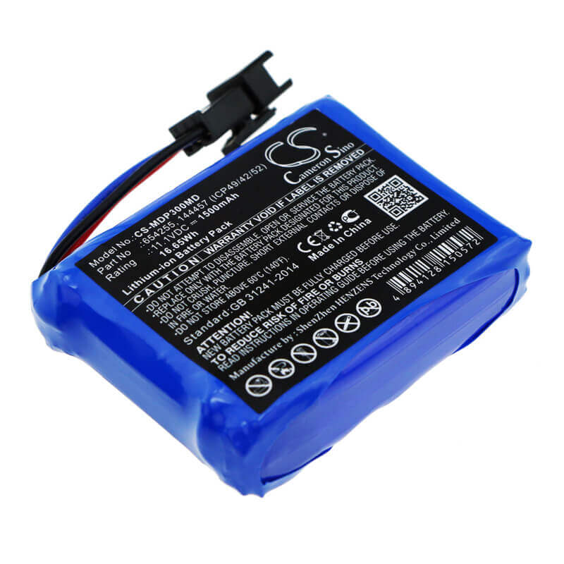 11.1V, Li-ion, 1500mAh, Medical battery fits Medcaptain, 144457 (icp49/42/52), Mp-30, Mp-30a, 16.65Wh Medical Cameron Sino Technology Limited (Medical)