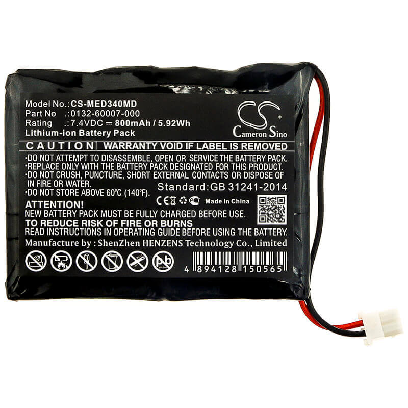 7.4V, Li-ion, 800mAh, Medical battery fits Mediaid, 0132-60007-000, 31610, 34 Pulse, 5.92Wh Medical Cameron Sino Technology Limited (Medical)