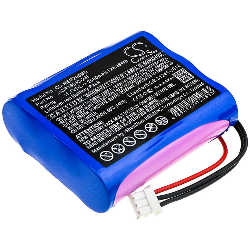 11.1V, Li-ion, 2600mAh, Medical battery fits Medical Econet, Icr18650-26f, Compact 2, 28.86Wh Medical Cameron Sino Technology Limited (Medical)
