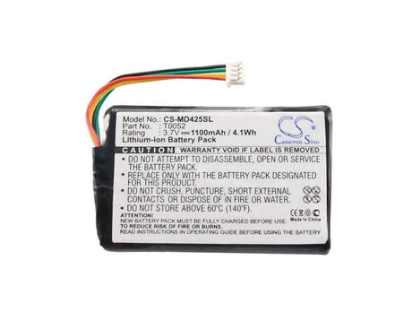 3.7V, Li-ion, 1100mAh, GPS battery fits Medion, T0052, Gopal P4225, Gopal P4425, 4.07Wh GPS, Navigator Cameron Sino Technology Limited