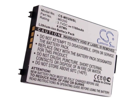 3.7V, Li-ion, 1100mAh, Media Player battery fits Medion, 40009364, Md95200, Md95380, 4.07Wh Media Player Cameron Sino Technology Limited (Suspended)