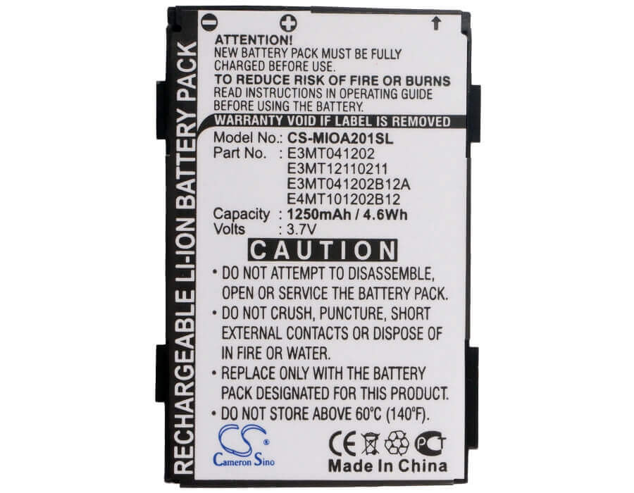 3.7V, Li-ion, 1250mAh, SmartPhone battery fits Yakumo, Medion, Mitac, E3mt041202, Md95762, Md96700, 4.63Wh Mobile, SmartPhone Cameron Sino Technology Limited (Smartphone)