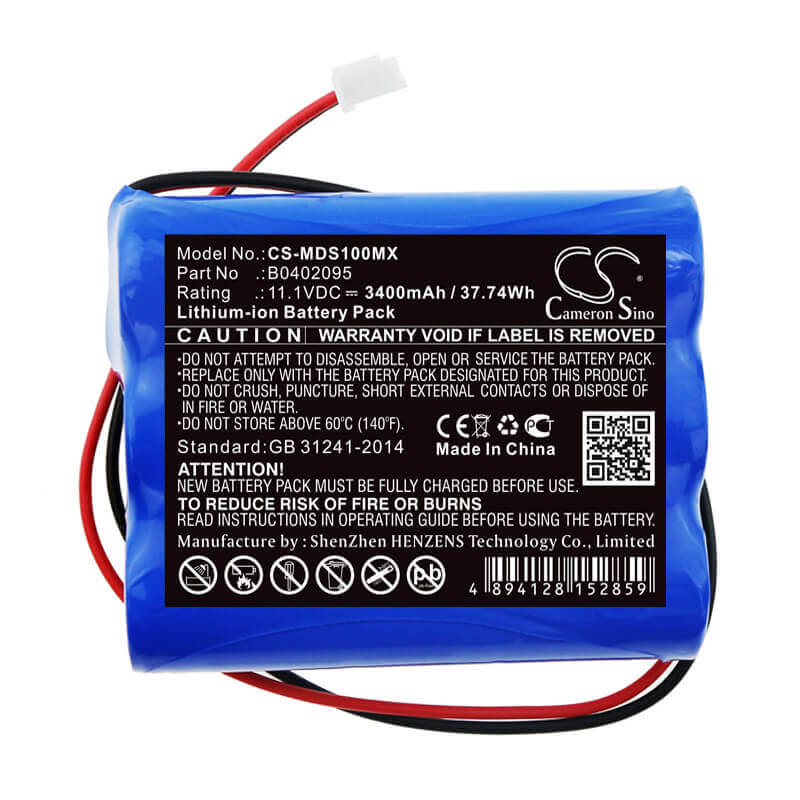 11.1V, Li-ion, 3400mAh, Medical battery fits Medsonic, B0402095, Mscpr-1a, 37.74Wh Medical Cameron Sino Technology Limited (Medical)
