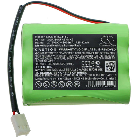 7.2V, Ni-MH, 3600mAh, Equipment battery fits Megalite, Transpal, Mettler, Gp380afh6ymxz, P-335, 25.92Wh Equipment, Survey, Test Cameron Sino Technology Limited