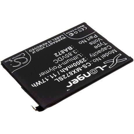 3.85V, Li-Polymer, 2900mAh, SmartPhone battery fits Meizu, Meilan, Ba872, 16x, M1872, 11.17Wh Mobile, SmartPhone Cameron Sino Technology Limited (Smartphone)