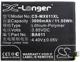 3.85V, Li-Polymer, 3000mAh, SmartPhone battery fits Meilan, Meizu, Ba611, 5, M5, 11.55Wh Mobile, SmartPhone Cameron Sino Technology Limited (Smartphone)