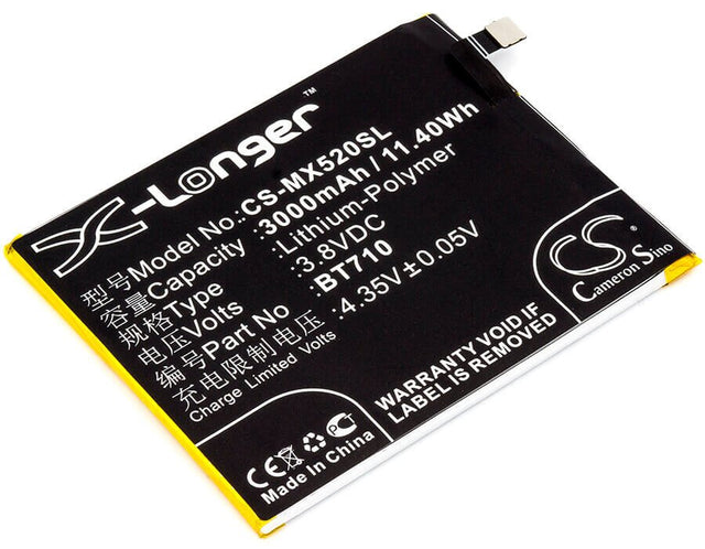 3.8V, Li-Polymer, 3000mAh, SmartPhone battery fits Meizu, Meilan, Bt710, A5, 11.4Wh Mobile, SmartPhone Cameron Sino Technology Limited (Smartphone)