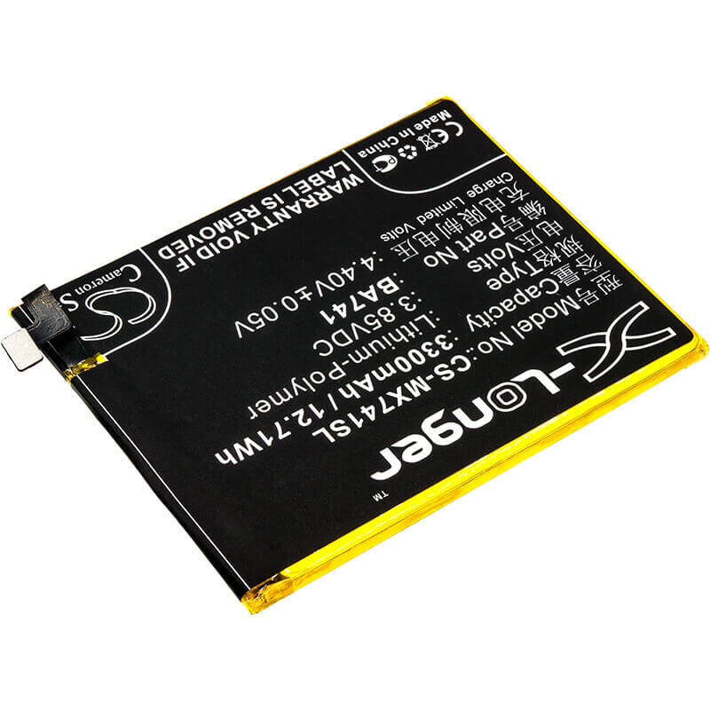 3.85V, Li-Polymer, 3300mAh, SmartPhone battery fits Meizu, Meilan, Ba741, E2, 12.71Wh Mobile, SmartPhone Cameron Sino Technology Limited (Smartphone)